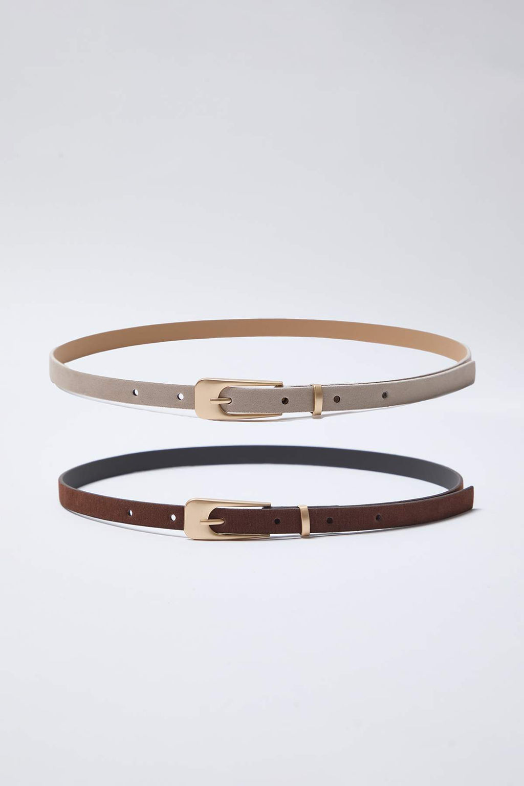 Kahverengi-Bej 2li Paket Suet Kad?n Kemer TWOSS25KE00010