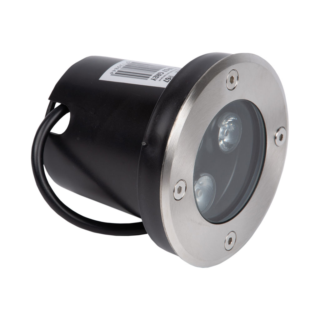 ULU-B10A-3W/RGB IP67 GREY Светильник светодиодный уличный. Архитектурный встраиваемый. RGB свет. Корпус серый. TM Uniel.