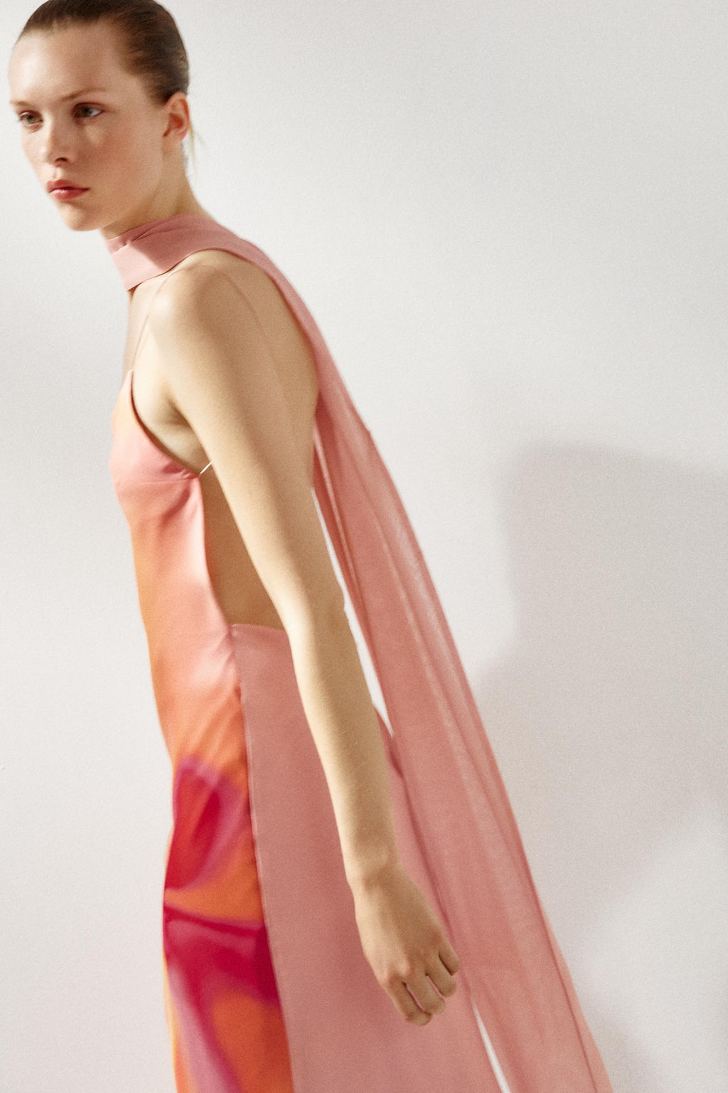 LONG PRINTED DRESS WITH SCARF - Zara фото 12