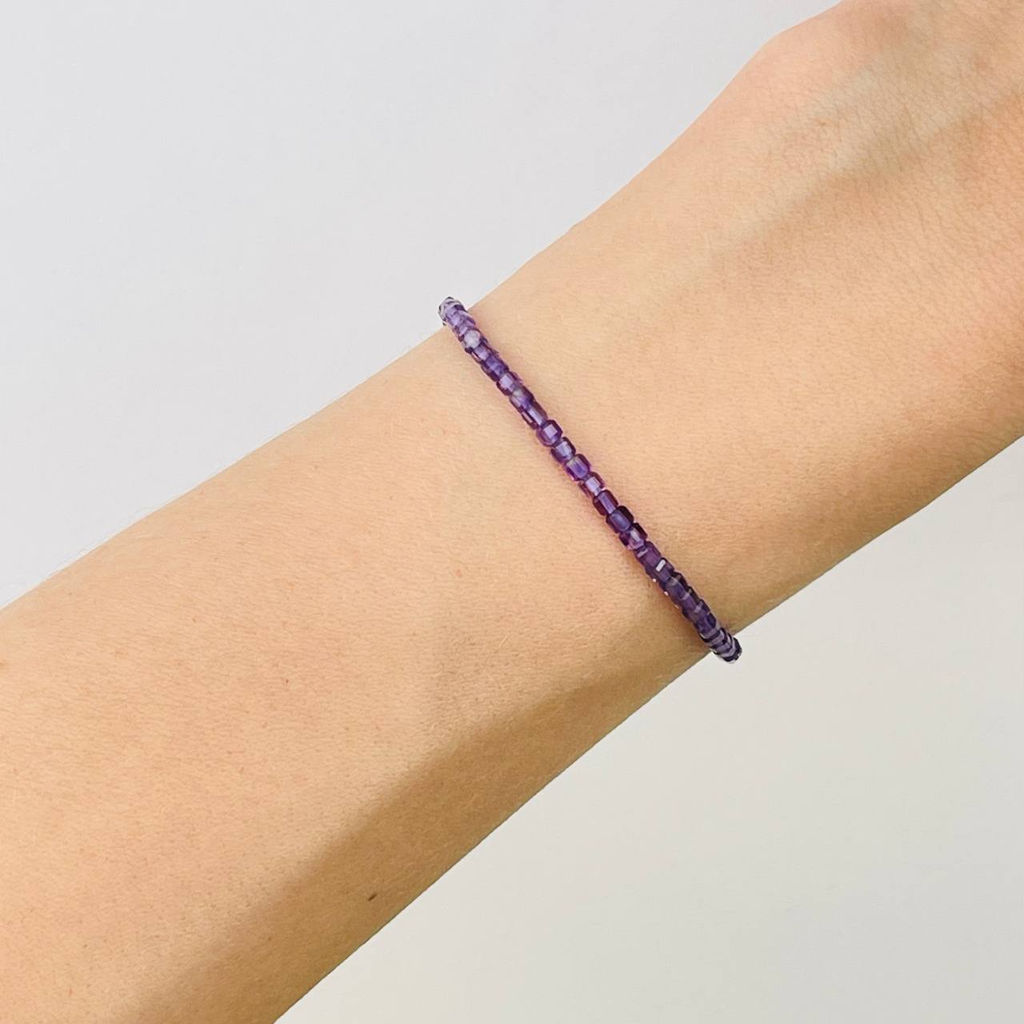 Браслет из Аметиста (градиент) 17 см +