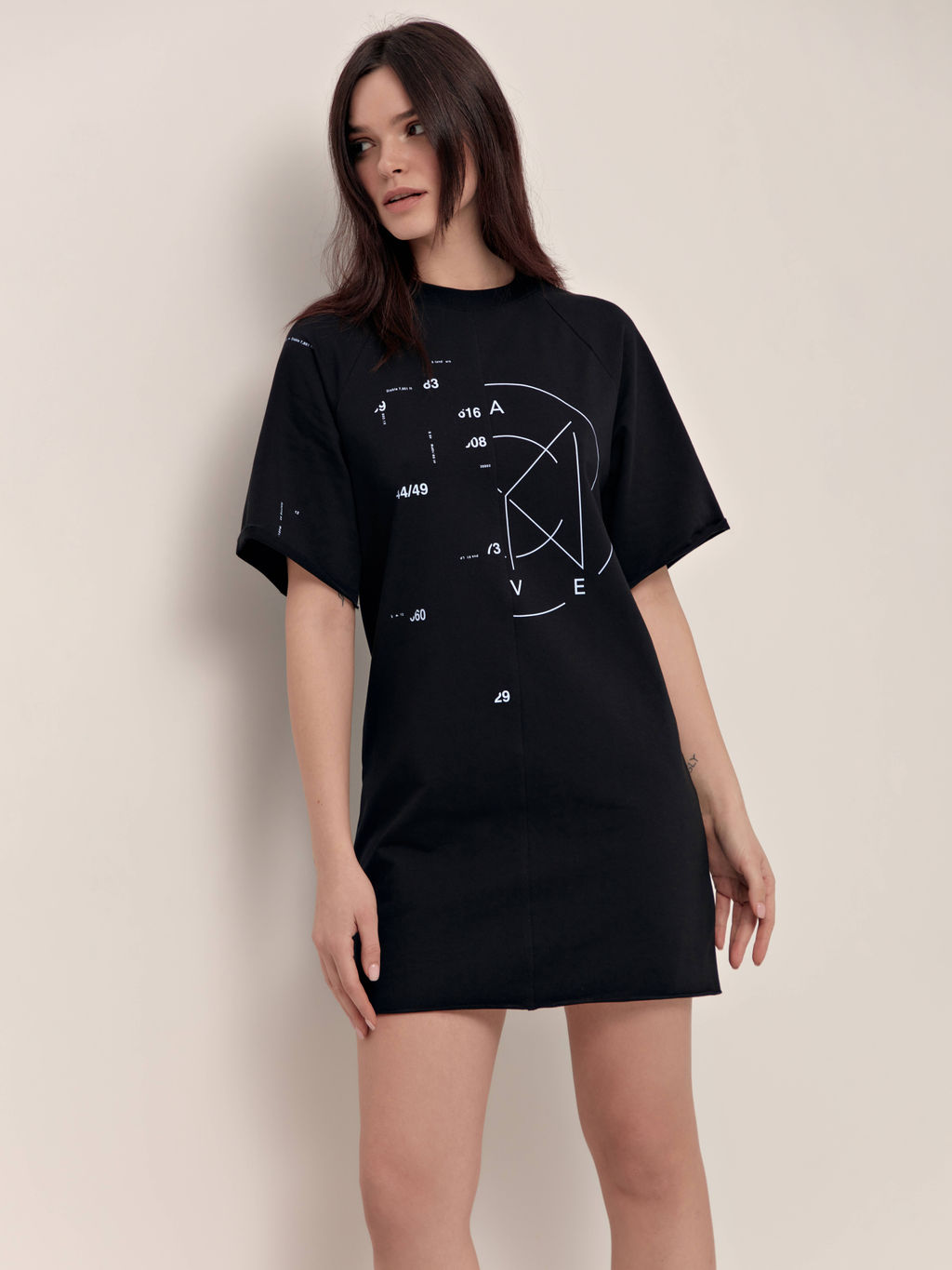 CONTE Платье из футера свободного кроя Geometry LPL 1640 black black