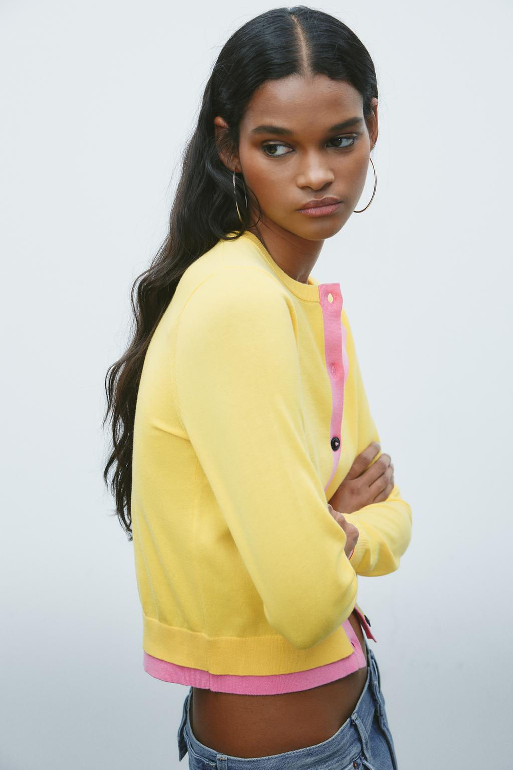 COLOUR BLOCK KNIT CARDIGAN - Zara фото 2