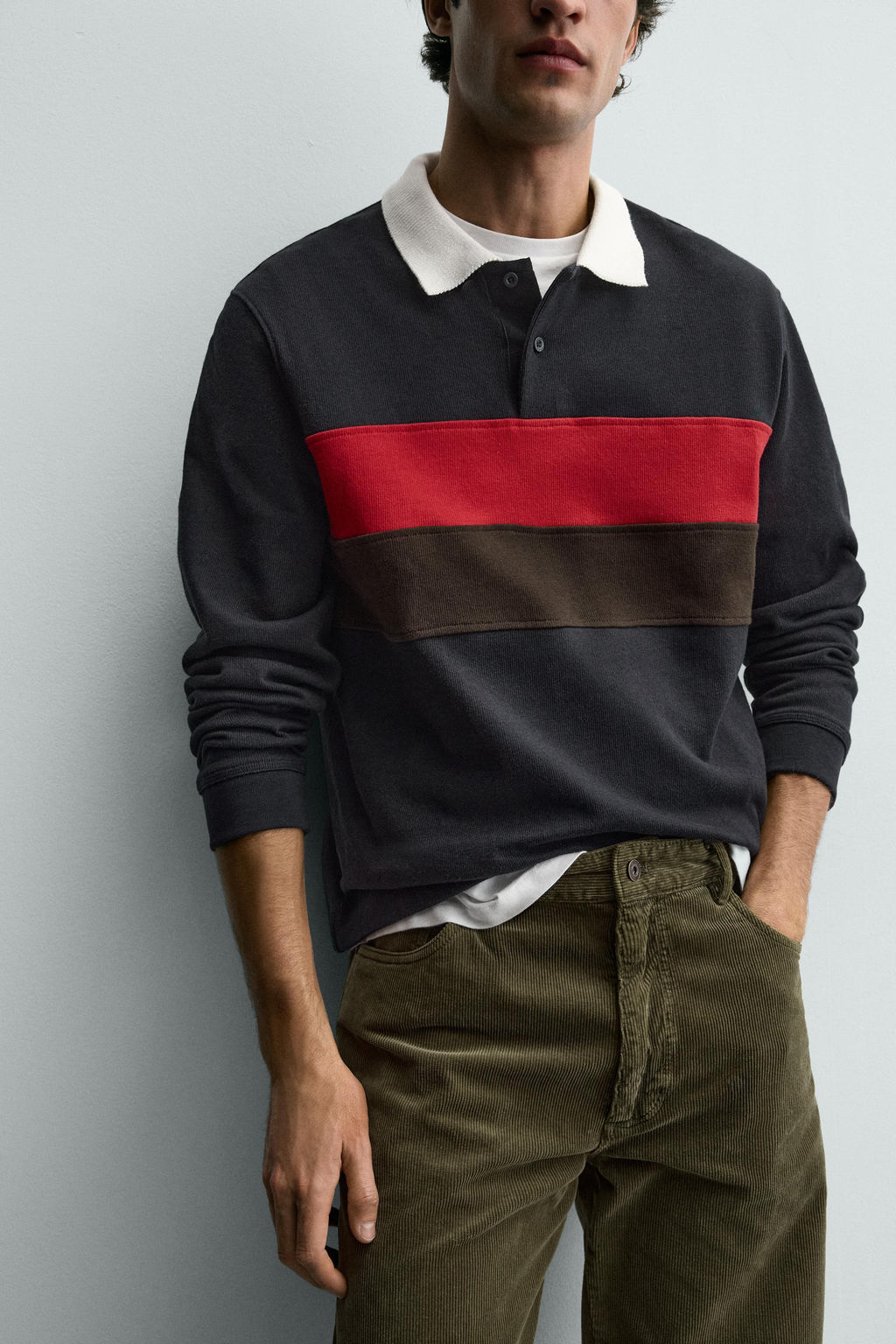 CONTRAST STRIPE POLO SHIRT - Zara фото 6