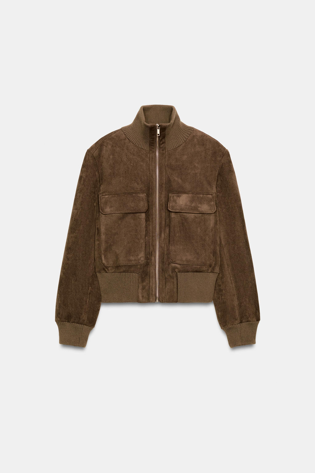 RIB HIGH-NECK BOMBER JACKET - Zara фото 7