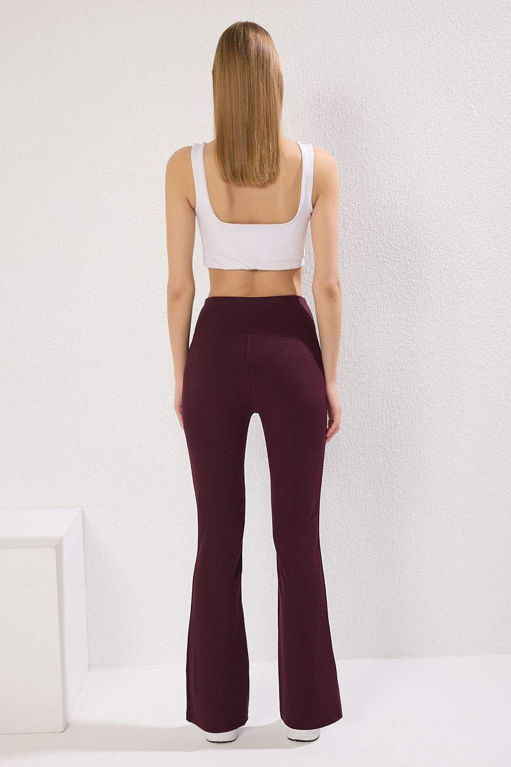 Koyu Visne Fitilli Ispanyol Paca Yoga Orme Spor Tayt TWOAW23TY00011