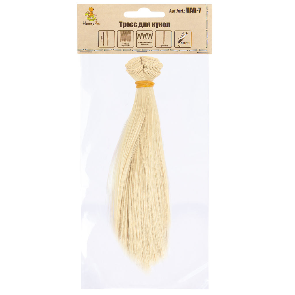 HobbyBe HAR-7 Тресс для кукол 15 см 100 см 25 г 01 св.пшеничный