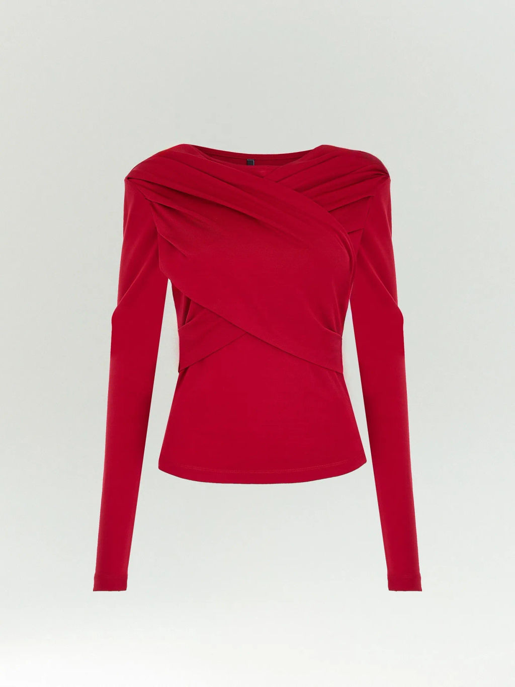 ЕМКА / Лонгслив с драпировкой и подплечниками - Emka фото 6