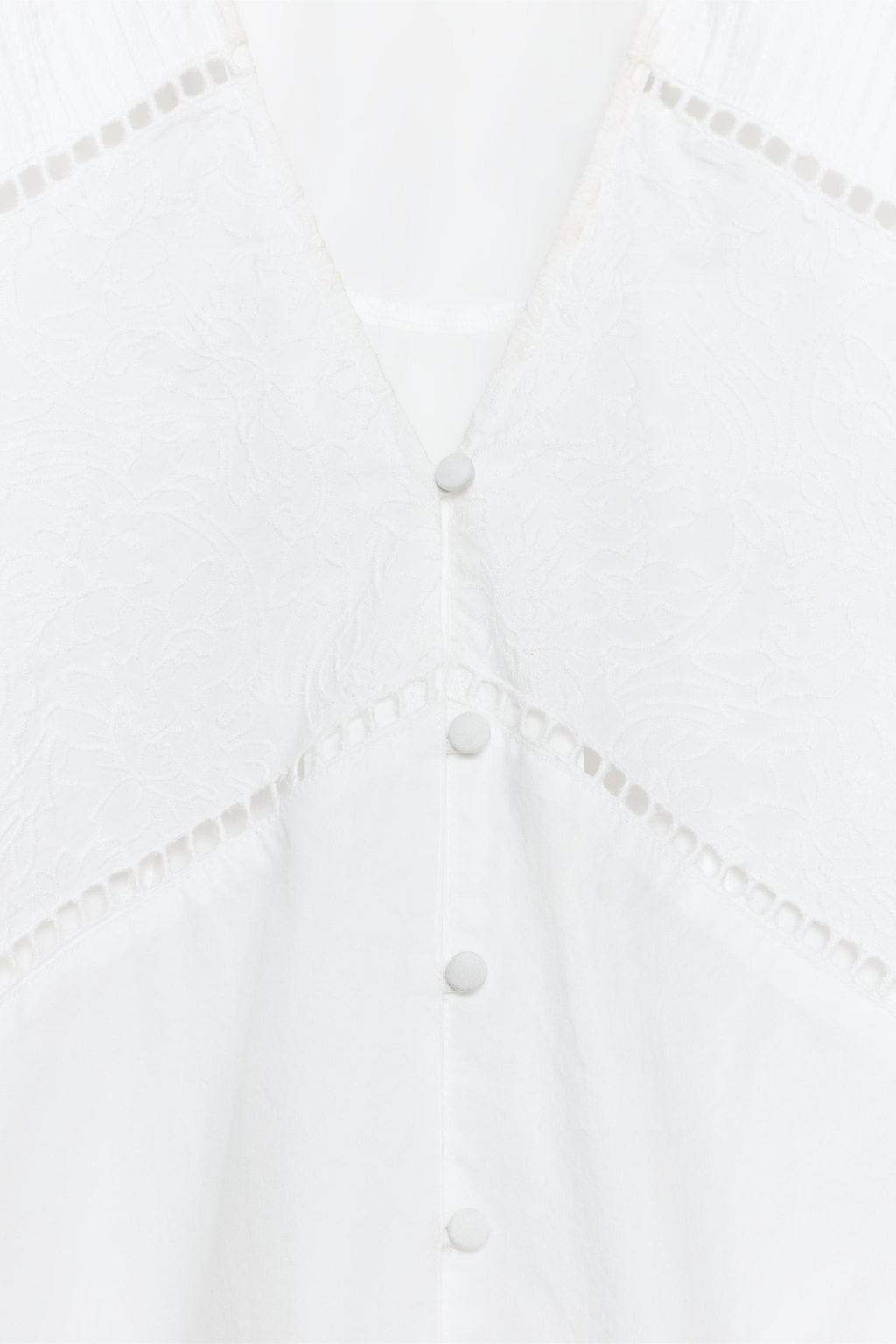 CAMISA POPEL?N BORDADOS / Blanco - Zara фото 10