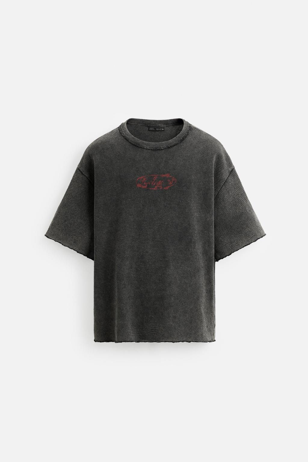 CONTRAST PRINT KNIT T-SHIRT - Zara фото 8