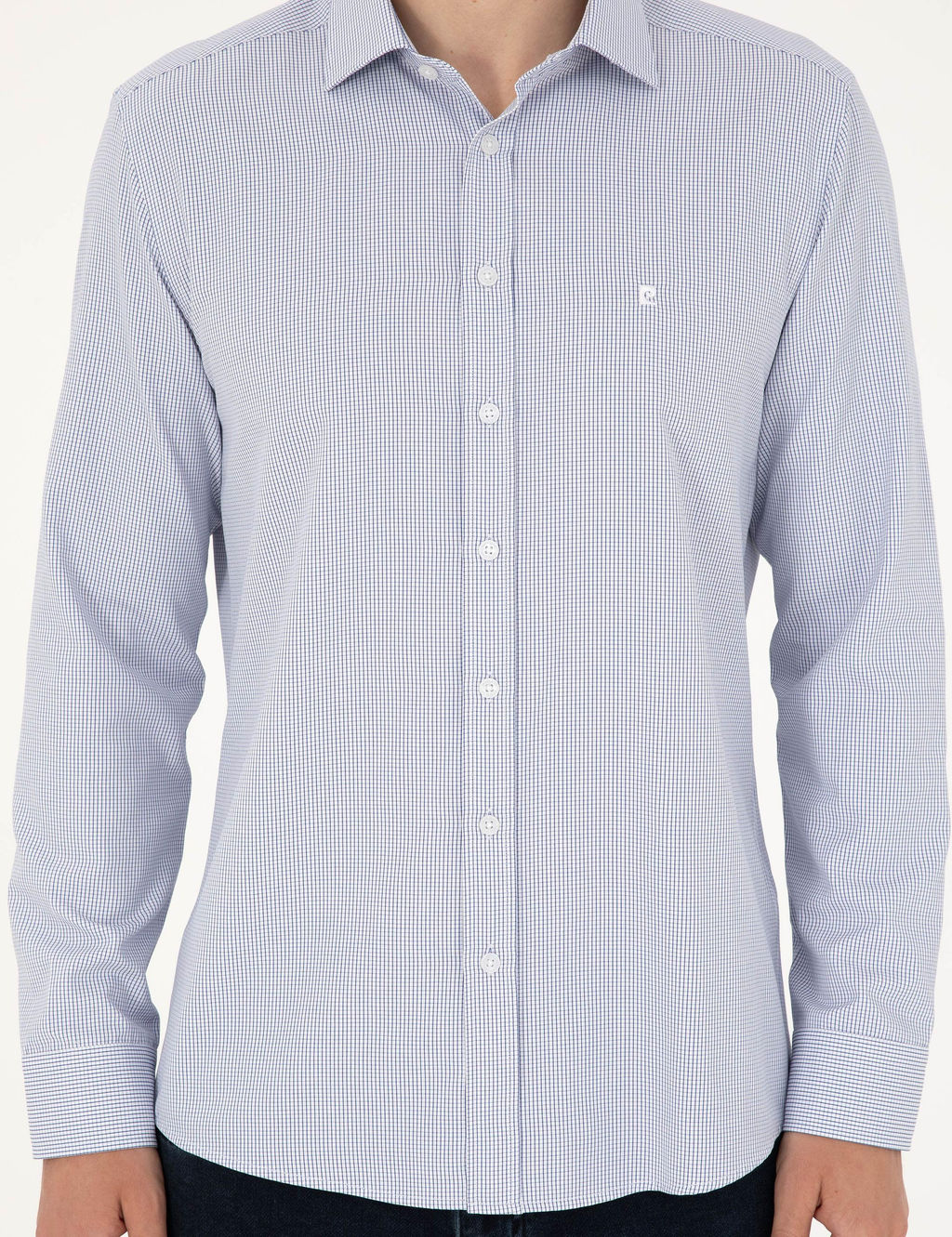 Рубашка Pierre Cardin Slim Fit светло-голубая