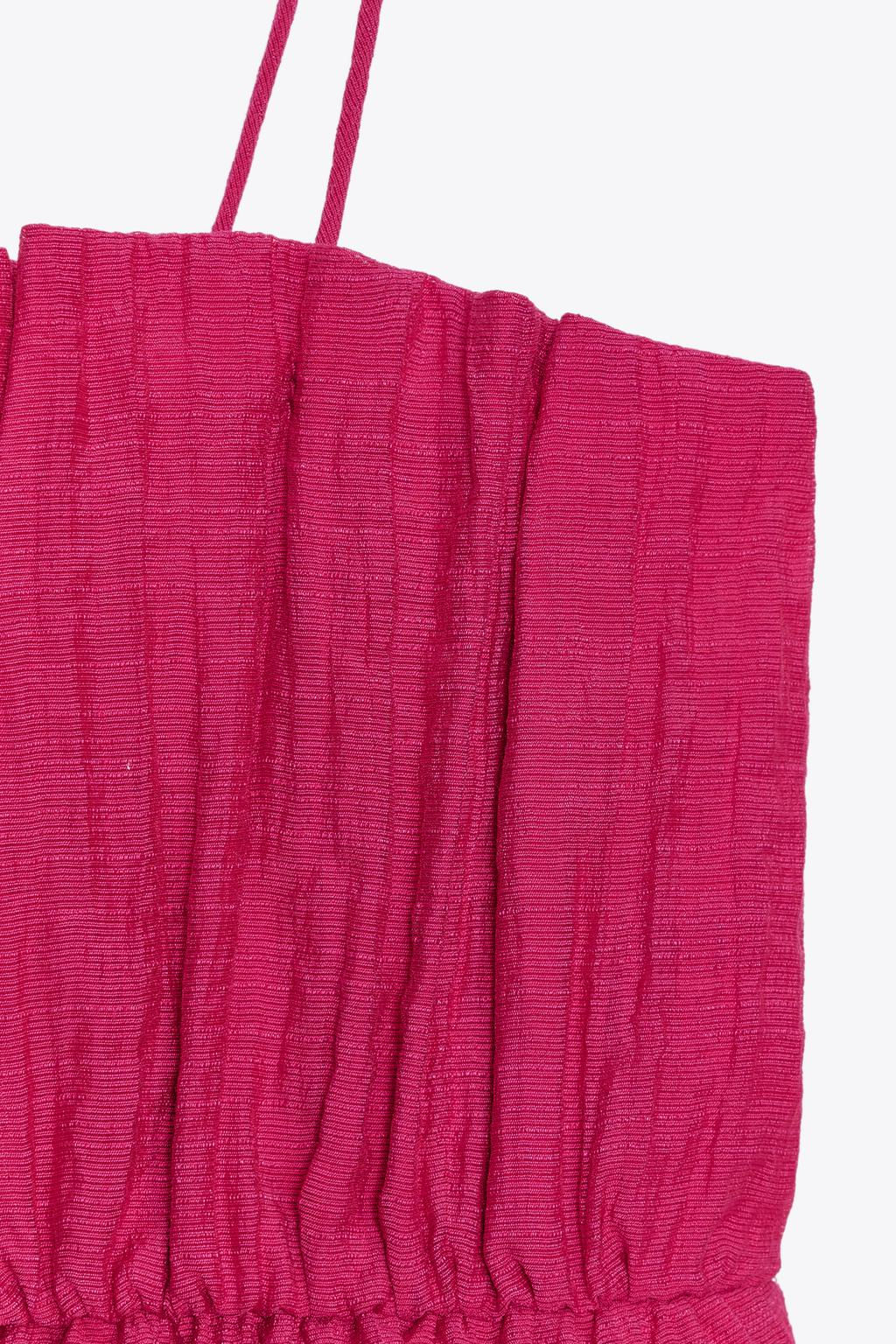 PRINTED SMOCKED CROP TOP - Zara фото 7