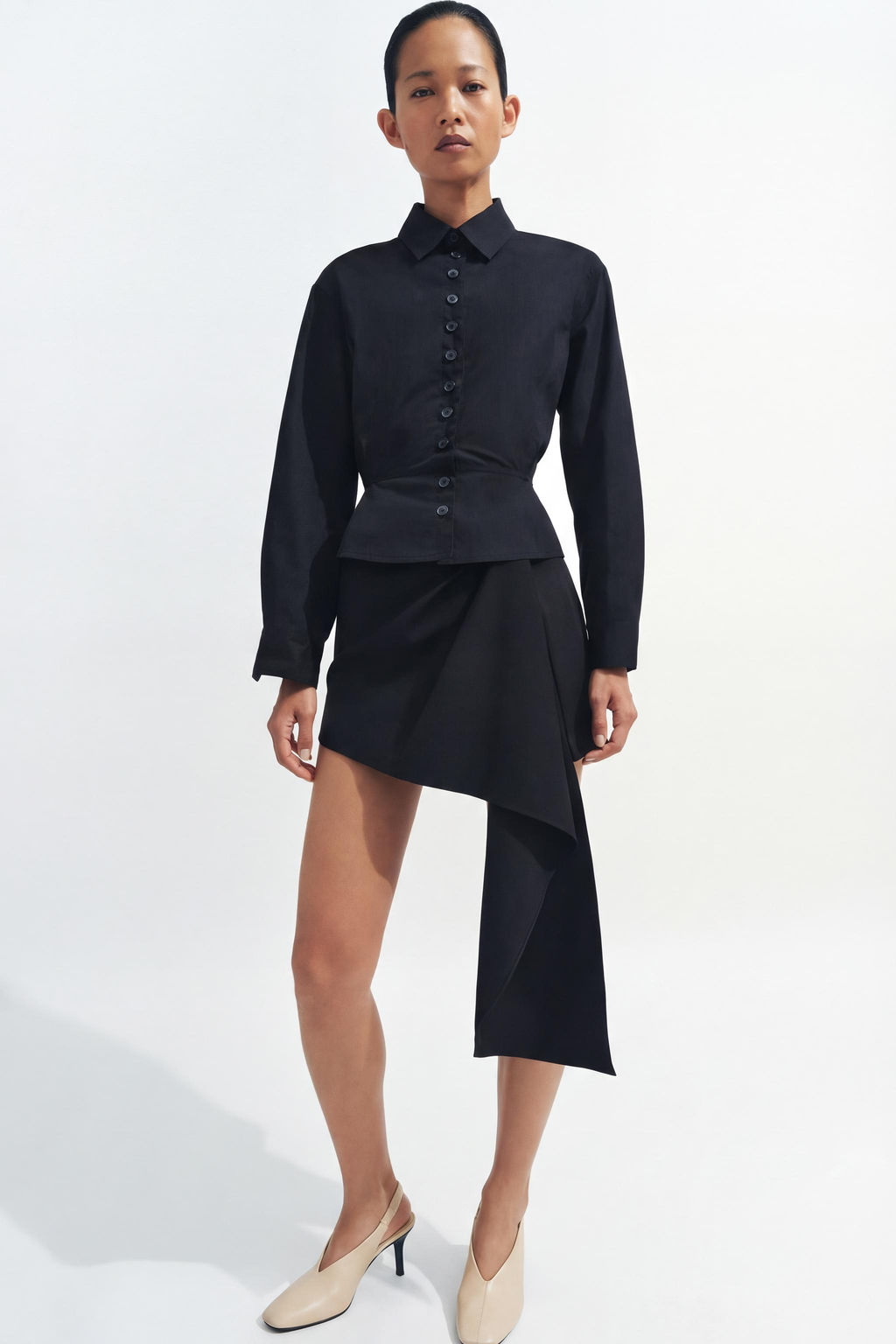 CAMISA PEPLUM BOTONES ZW COLLECTION / Negro - Zara фото 5