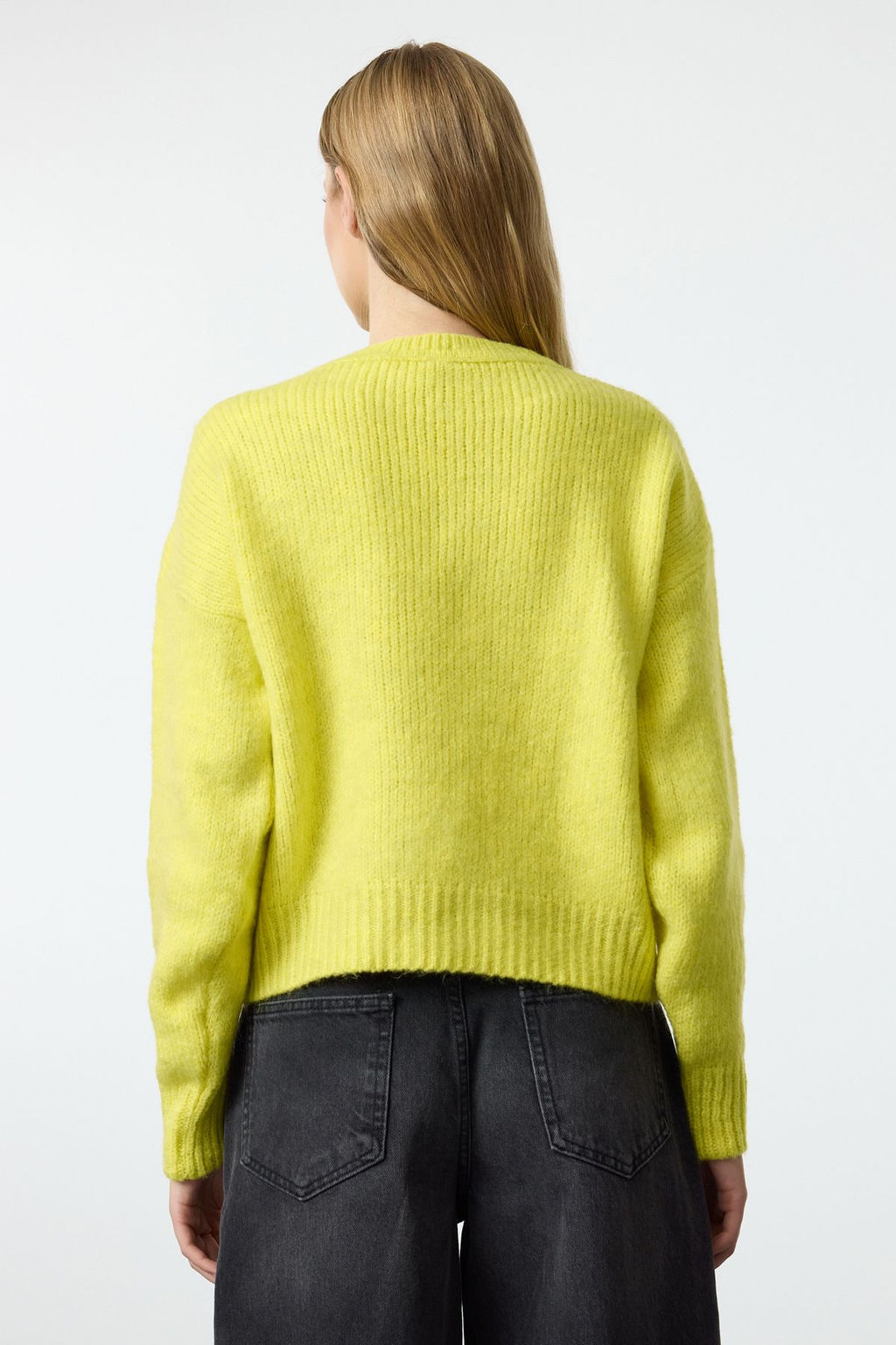 Lime Genis Kal?p Yumusak Dokulu Basic Triko Kazak TWOAW23KZ00185