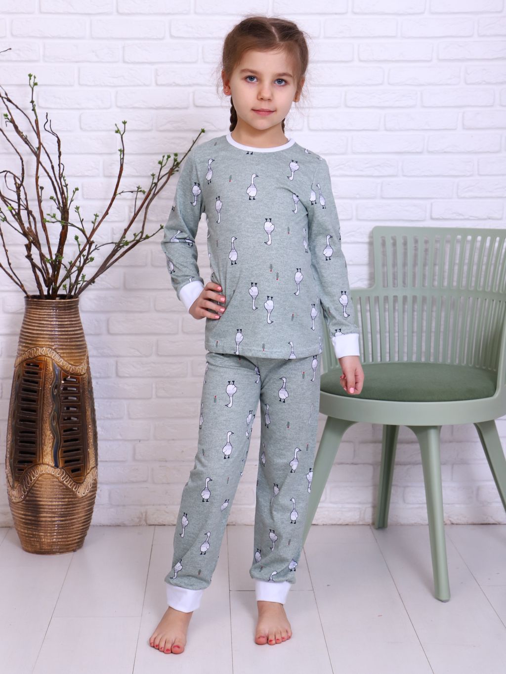ПЖ6 Пижама детская с брюками на манжетах (ассорти)