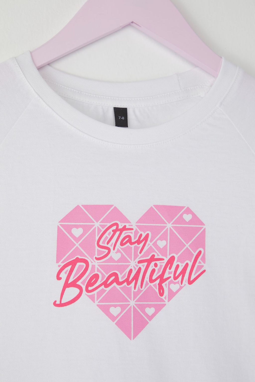 Beyaz-Pembe 2li K?z Cocuk %100 Pamuk Slogan Bask?l? K?sa Kol Orme T-Shirt TKDSS25TS00091 - Trendyolmilla фото 3