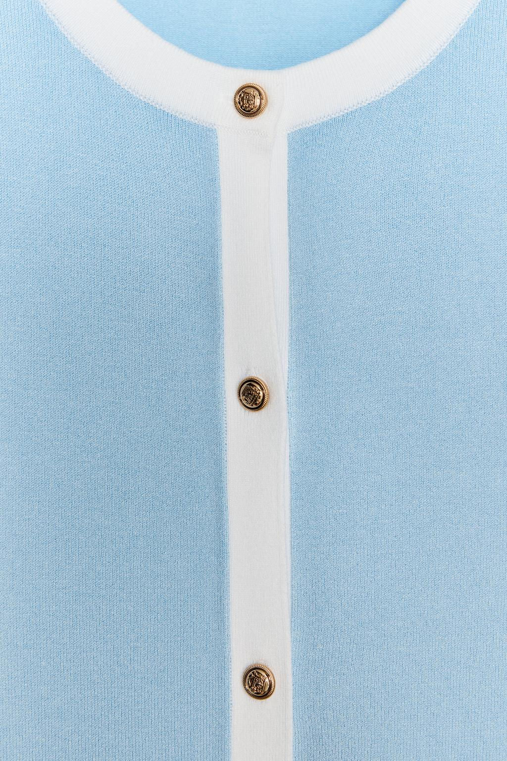 CONTRAST TRIM KNIT CARDIGAN - Zara фото 8