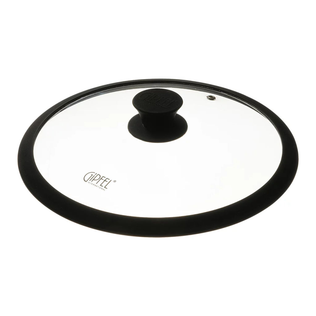 51726 GIPFEL Крышка стеклянная MOORE 26см с силиконовым ободом. Цвет: черный. Материал: закаленное стекло, силикон, нерж. сталь 18/8  фото 2