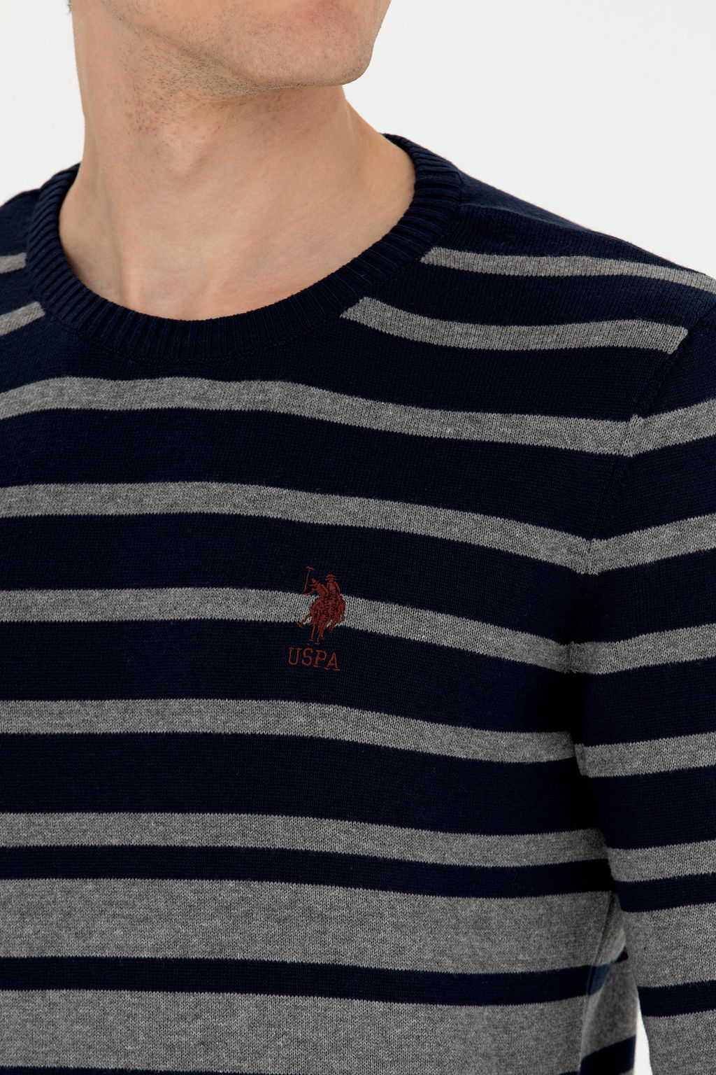Мужской серый меланжевый свитер Неожиданная скидка в корзине - U.s. polo assn фото 14