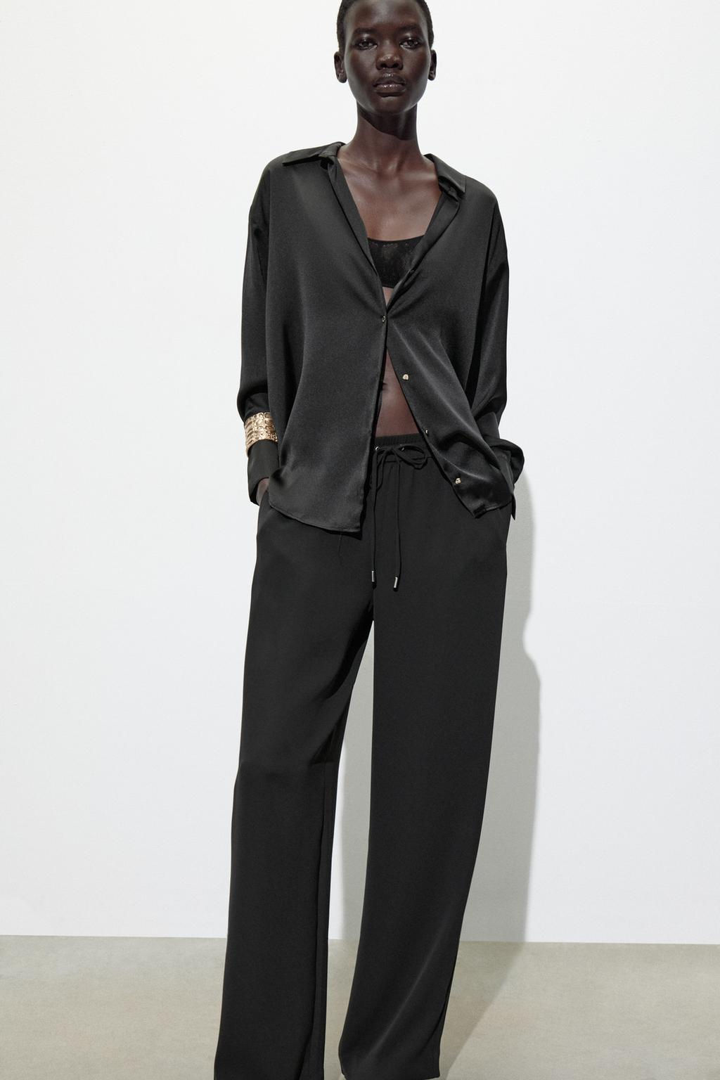 FLOWING PYJAMA-STYLE TROUSERS - Zara фото 5