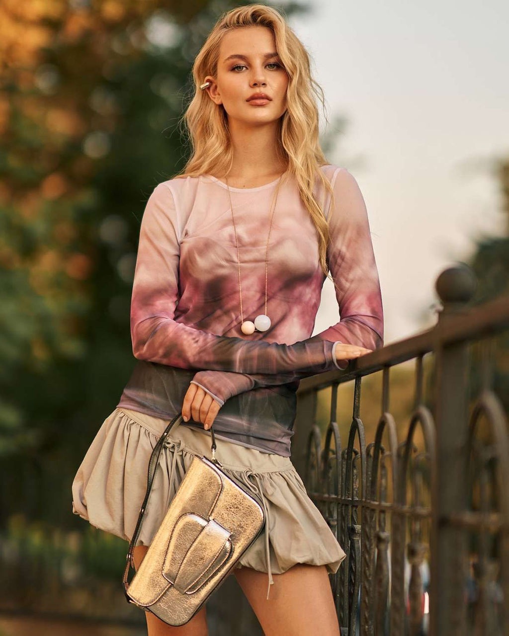 Лонгслив из сетки с принтом 457.4.14