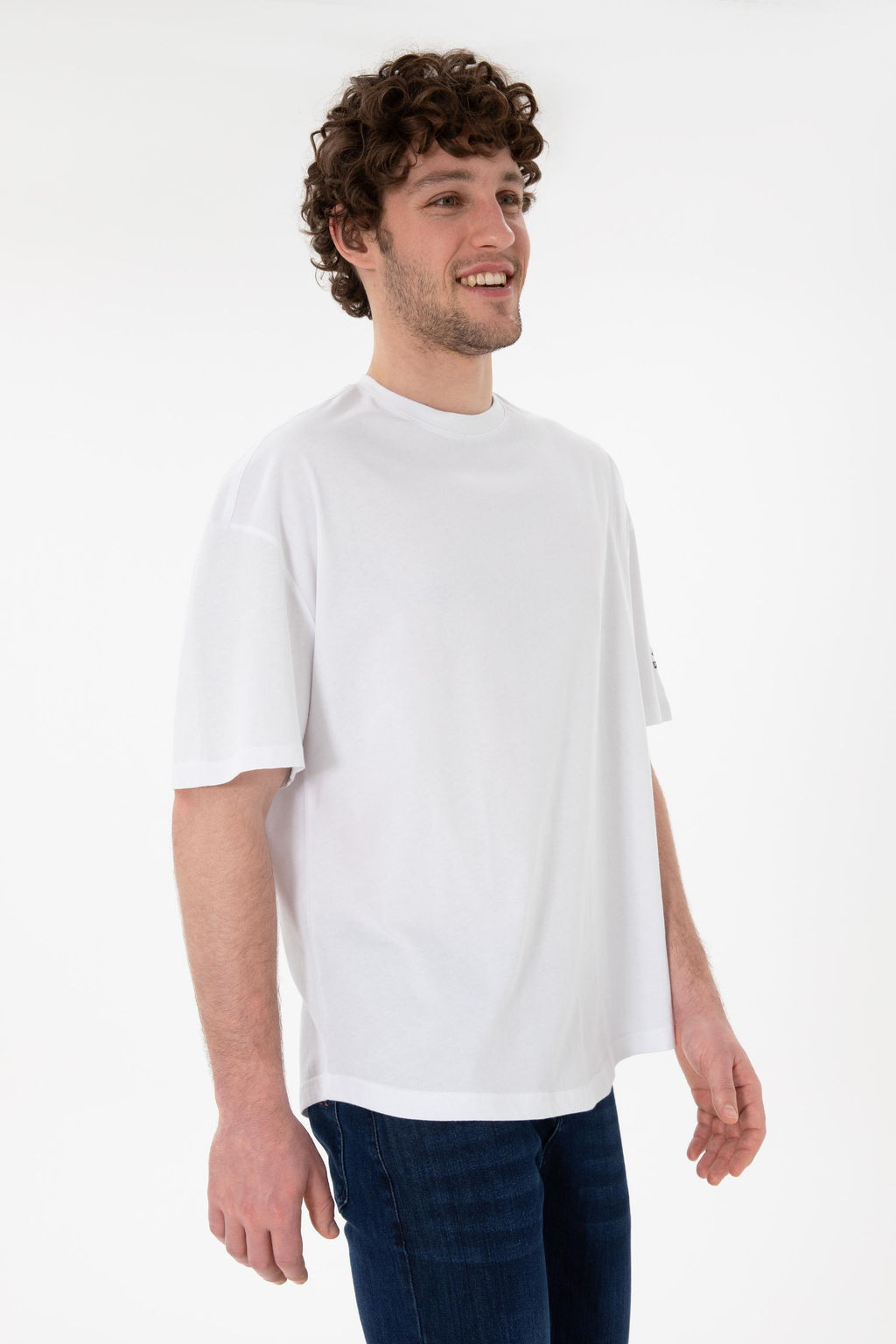 Erkek Long Fit Bisiklet Yaka Beyaz Basic Ti__rt Sepette S_rpriz _ndirim - U.s. polo assn фото 2