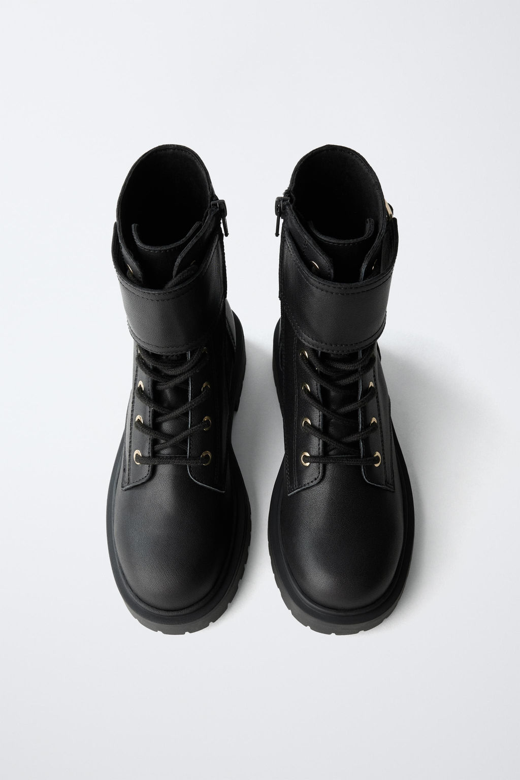 LEATHER ANKLE BOOTS WITH BUCKLE - Zara фото 4