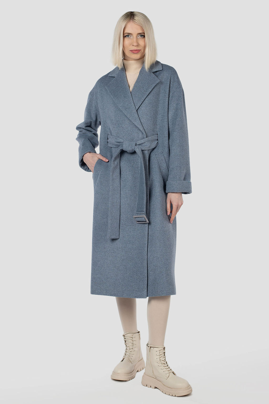 Пальто женское демисезонное (пояс) - El podio фото 8