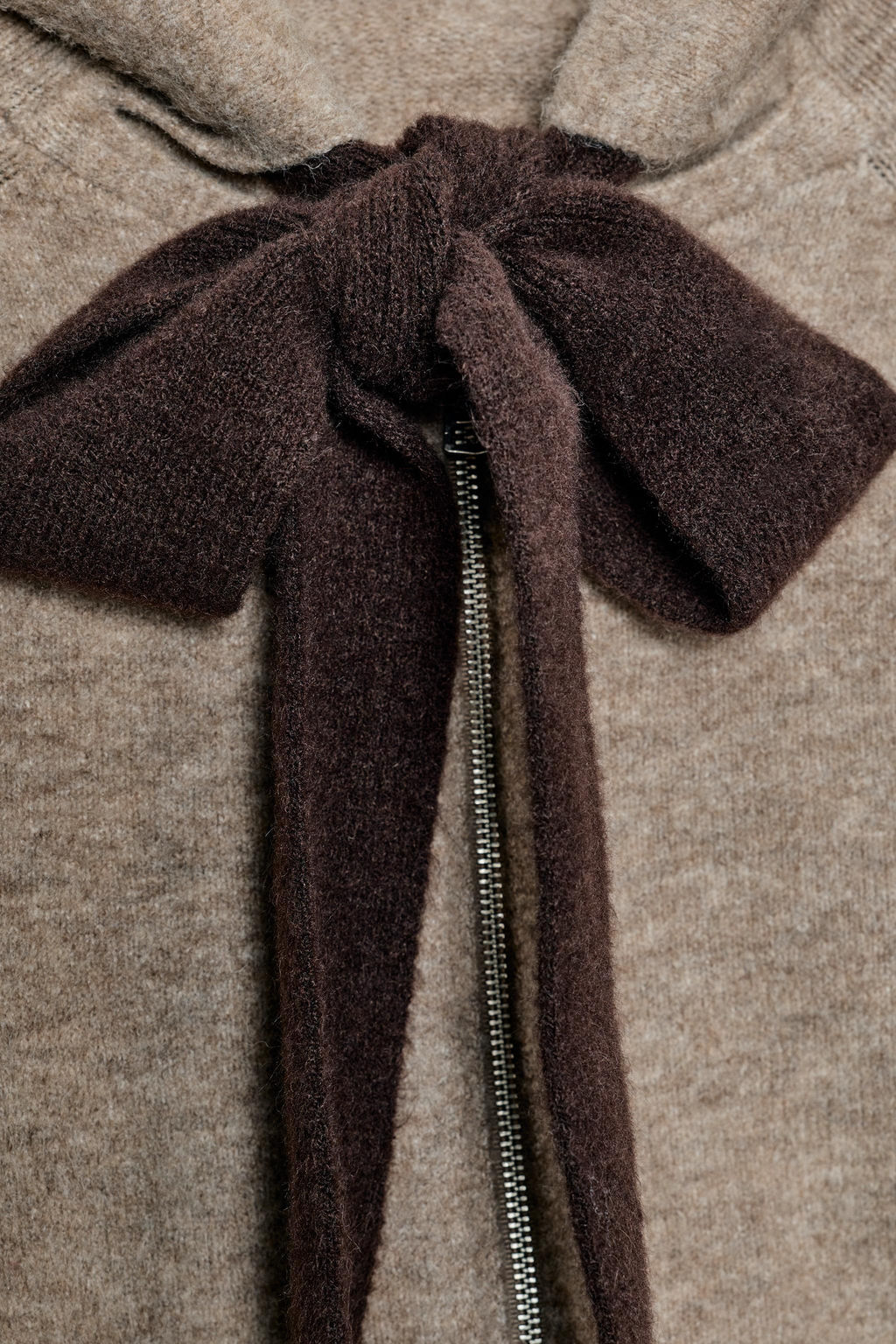 HOODIE CARDIGAN WITH BOW