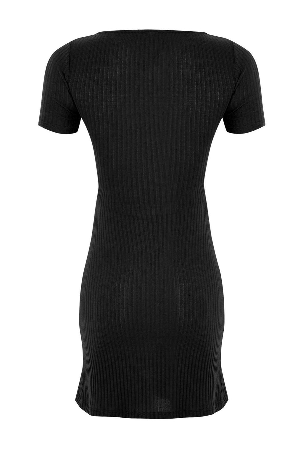 Siyah Mini Bodycone/Vucuda Oturan Orme Elbise TWOSS25EL00851