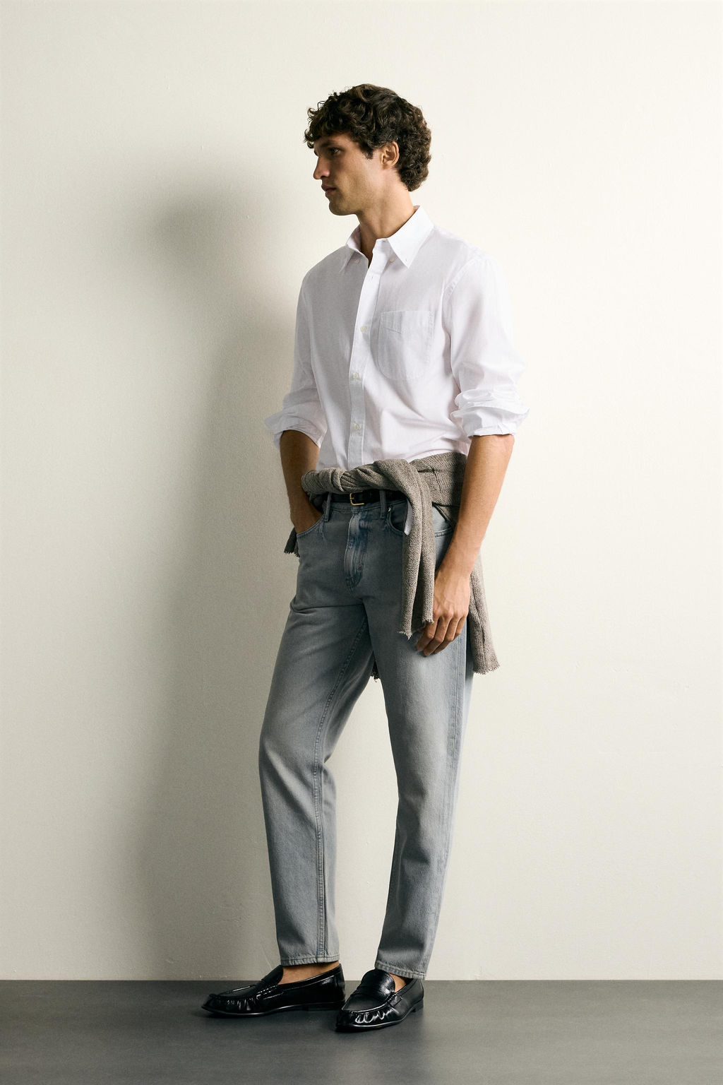 JEANS SLIM TAPERED FIT / Azul / Verde - Zara фото 4