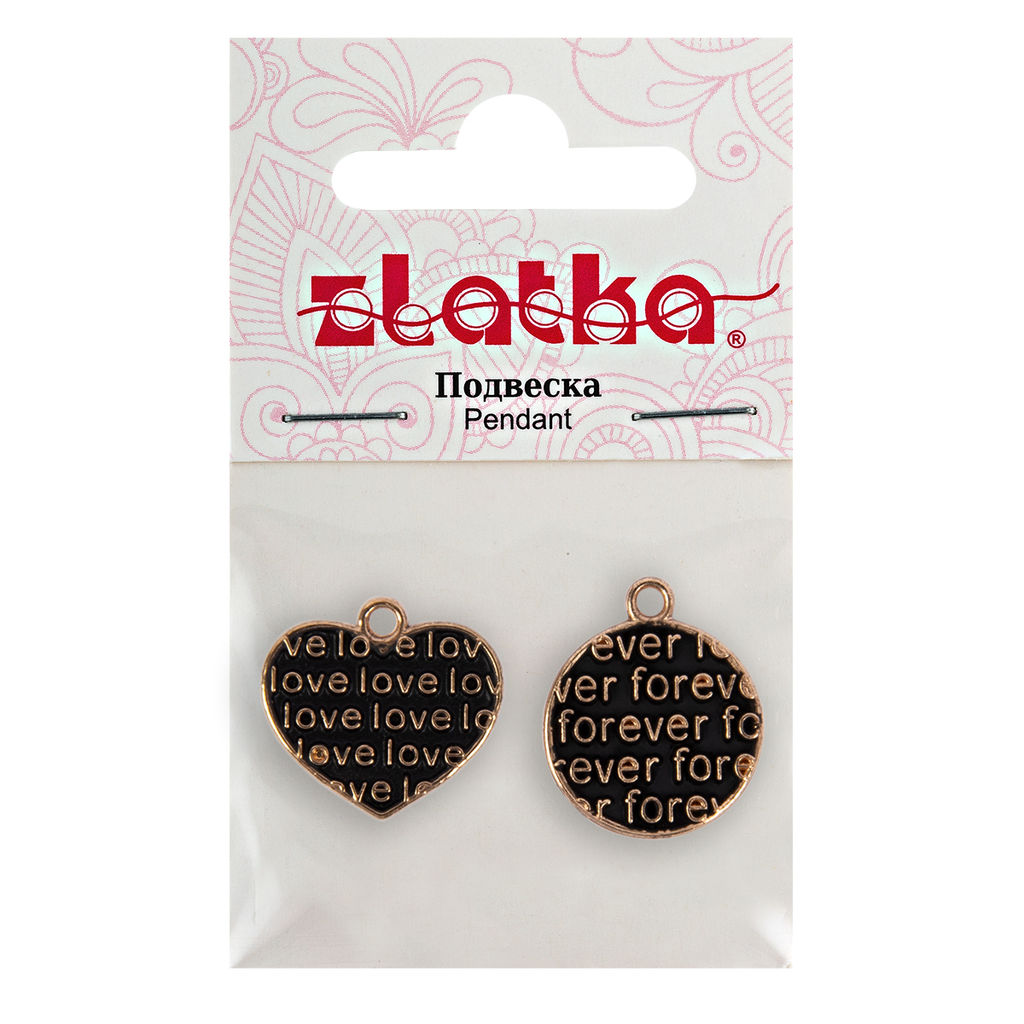 Zlatka Подвеска MFG 10 х 2 шт №31 Любовь навсегда 15 x 18, 15 x 16 мм  фото 3