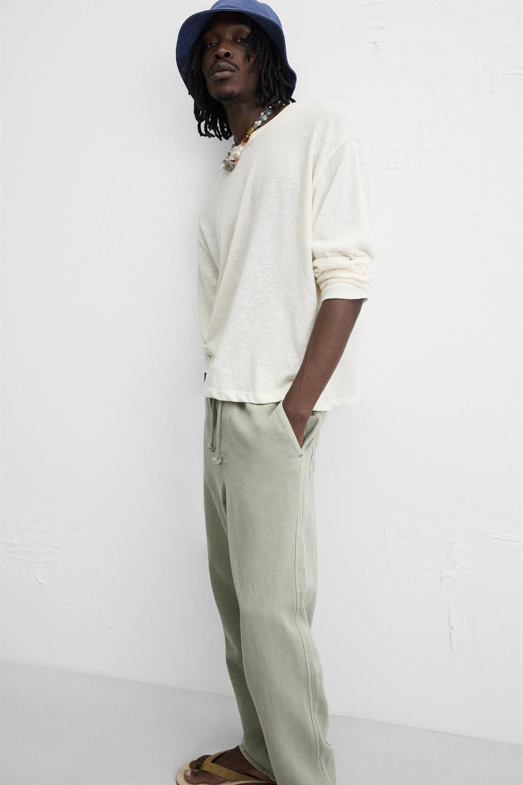 COTTON - LINEN TROUSERS - Zara фото 5