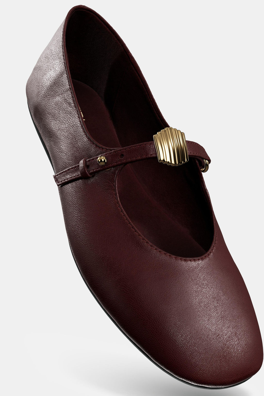 LEATHER BALLERINAS WITH ANKLE STRAP - Zara фото 7