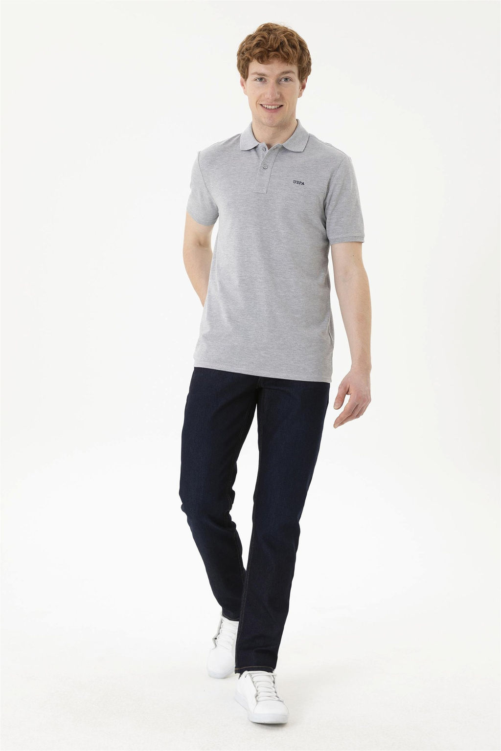 Мужская серая меланжевая базовая футболка - U.s. polo assn фото 4