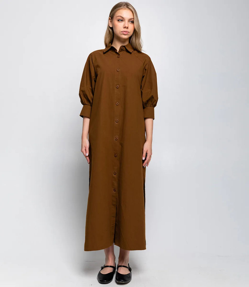 Платье #ОКТ035010, коричневый