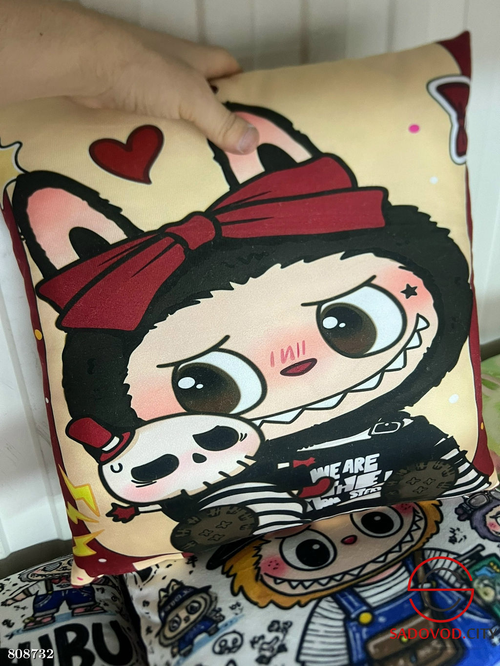 Подушка лабубу, мягкая пушистая, двухстороннее