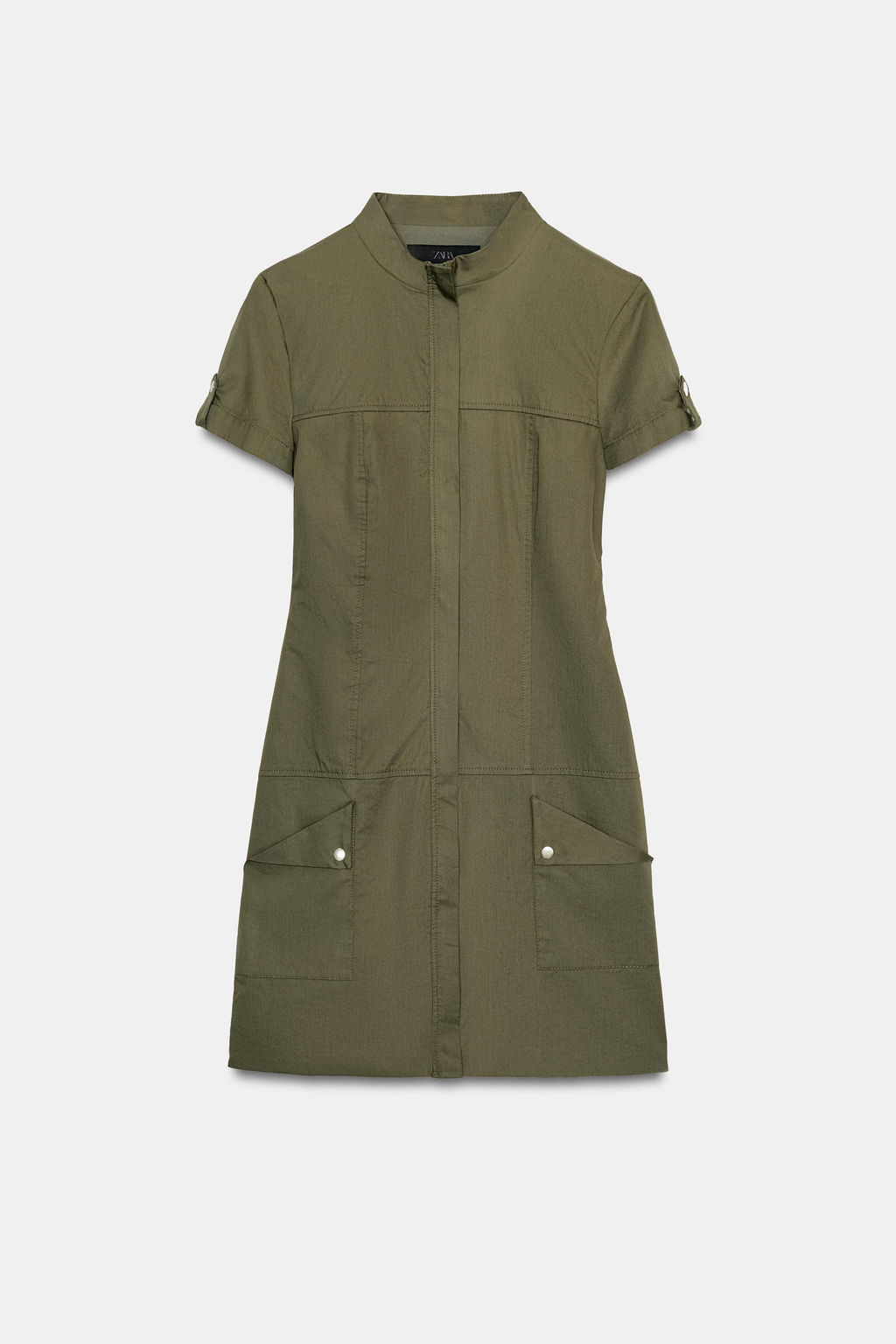 VESTIDO GABARDINA BOLSILLOS / Khaki oscuro - Zara фото 6