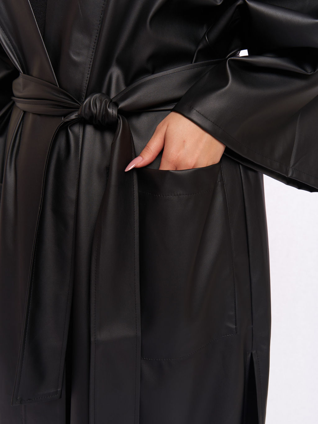 Кардиган кожаный KA05109BLK01