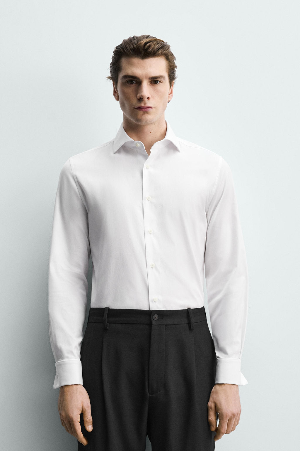 CAMISA SLIM FIT PU?O GEMELO / Blanco - Zara фото 2