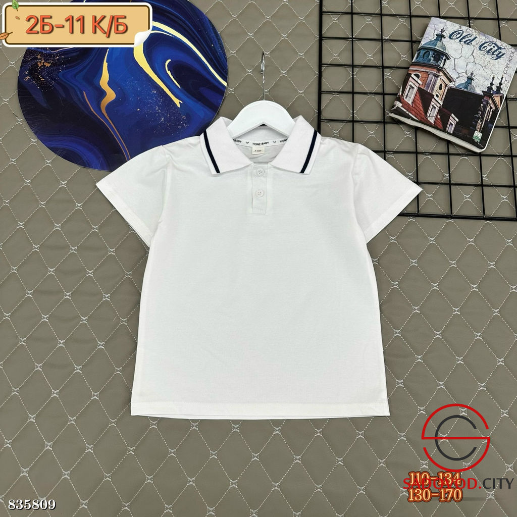 Футболка-поло однотонная