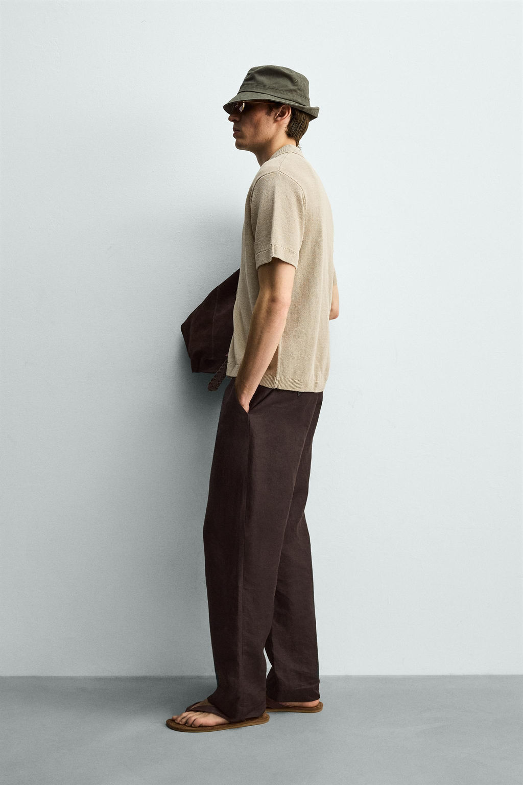 CAMISA PUNTO RELAXED FIT / Beige claro - Zara фото 4