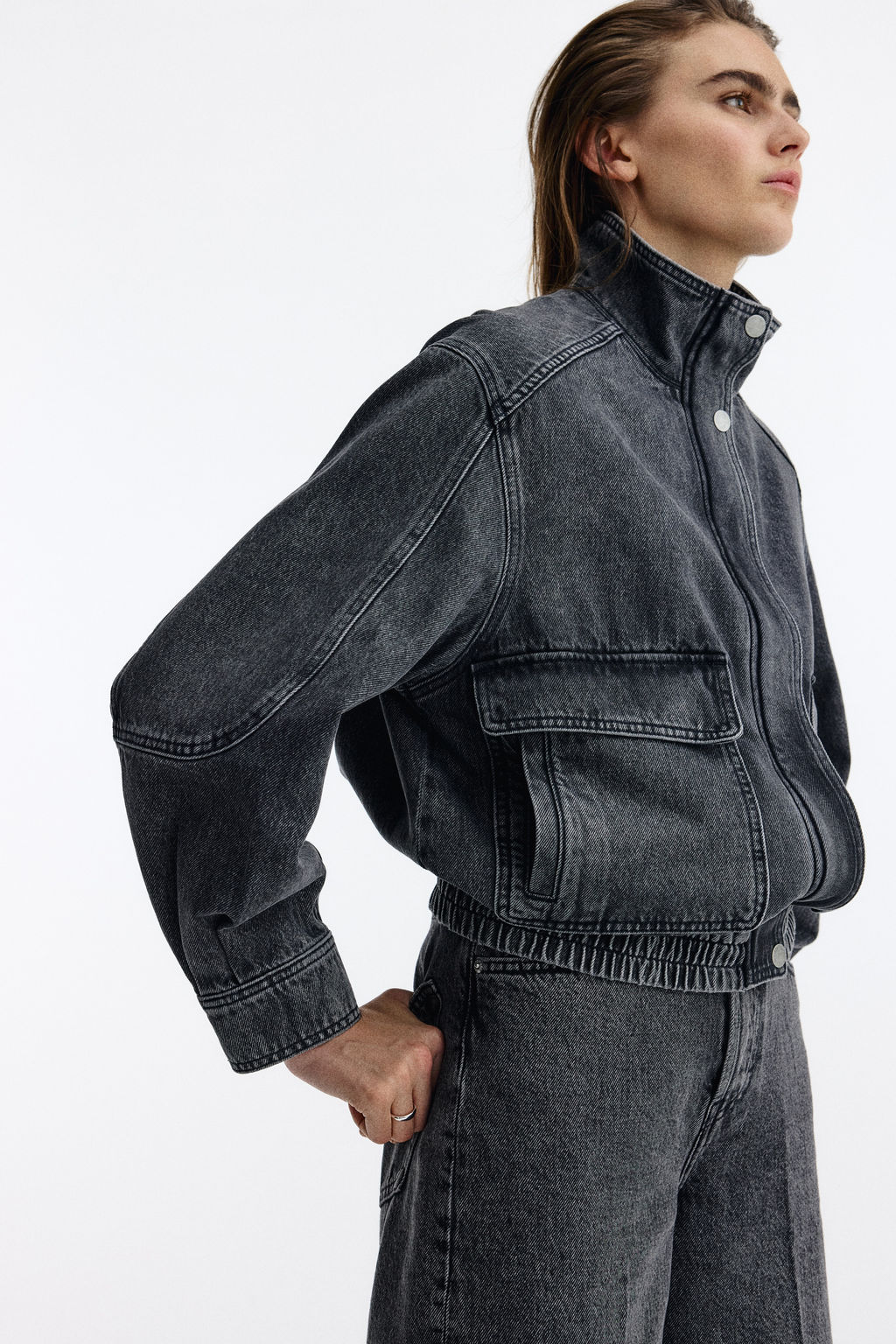 Oversized denim jacket - H&m фото 4