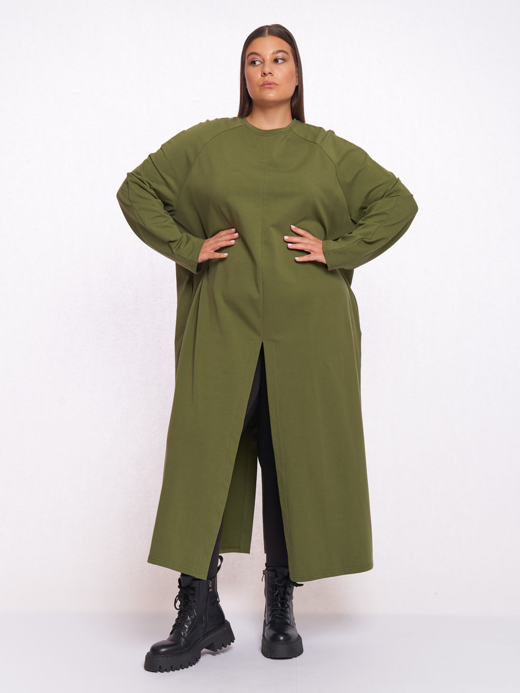 Платье с разрезом спереди PP57102GRN30 - Артесса фото 2