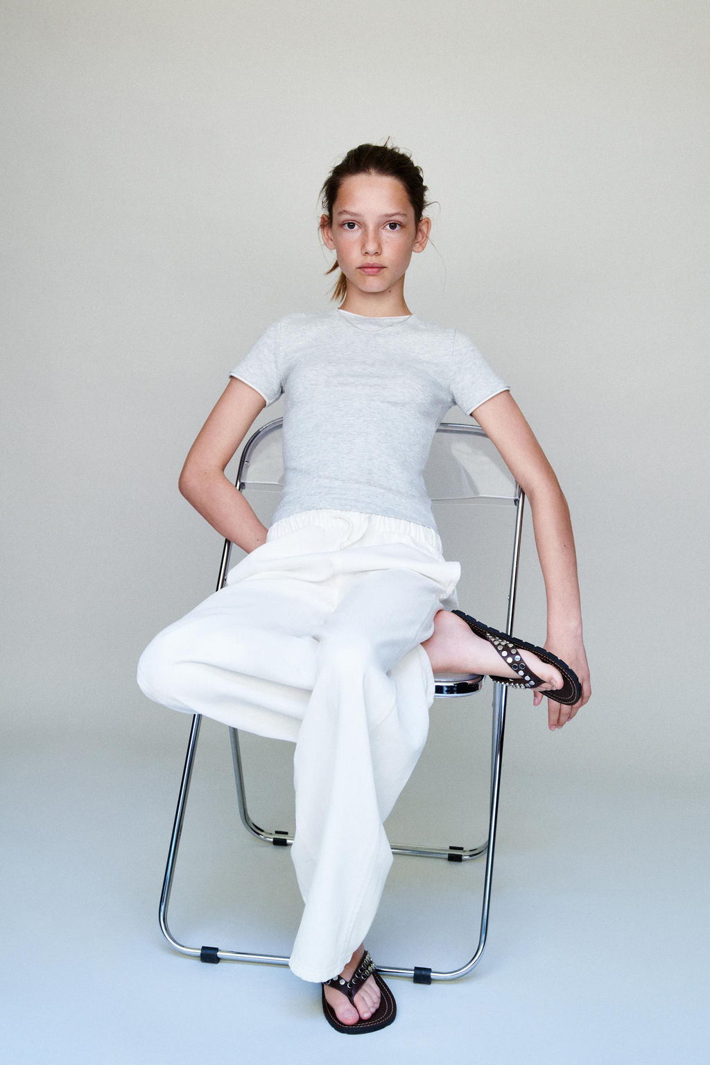 JEANS WIDE LEG CORDONES / Blanco - Zara фото 6