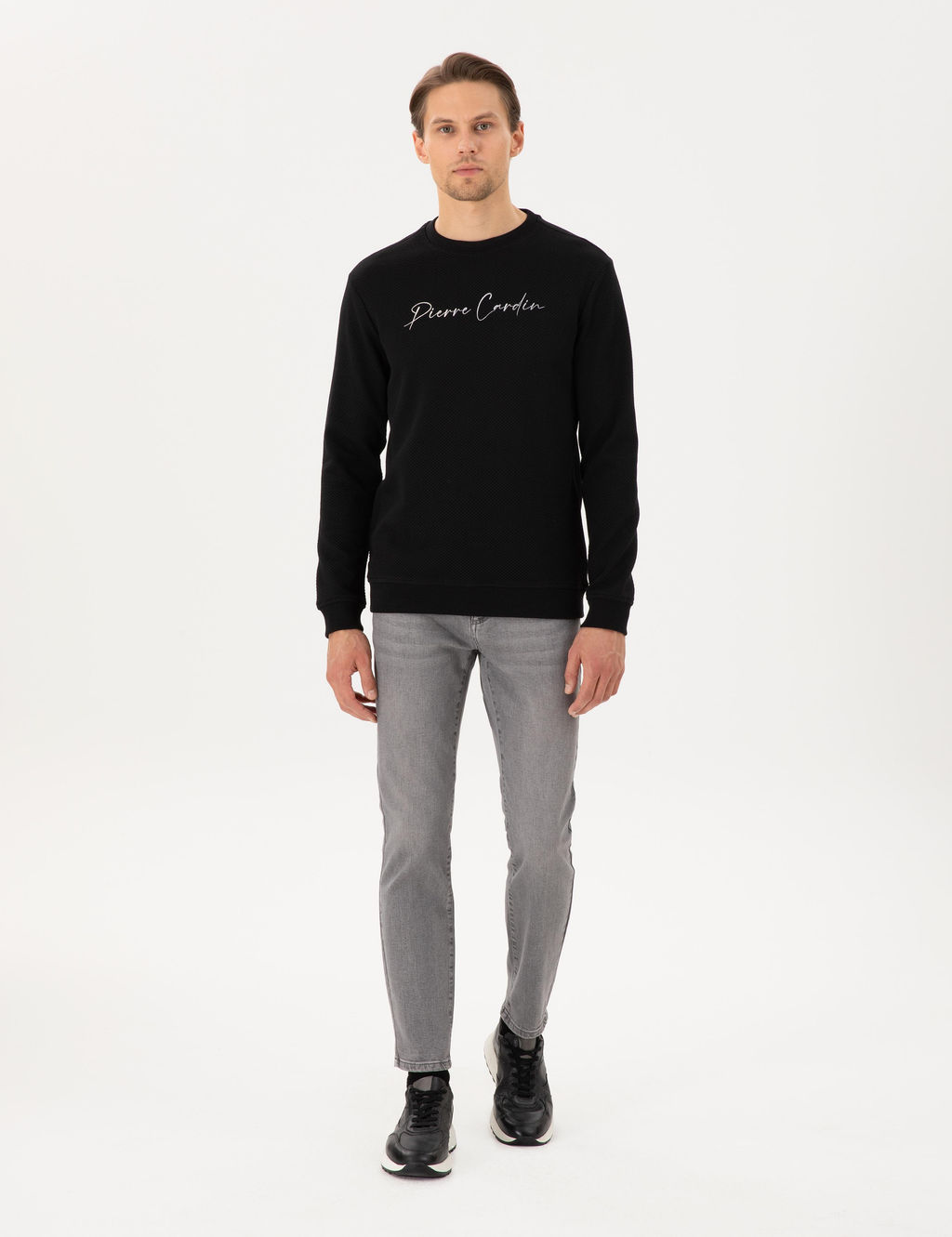 Siyah Regular Fit Sweatshirt - Pierre cardin фото 4