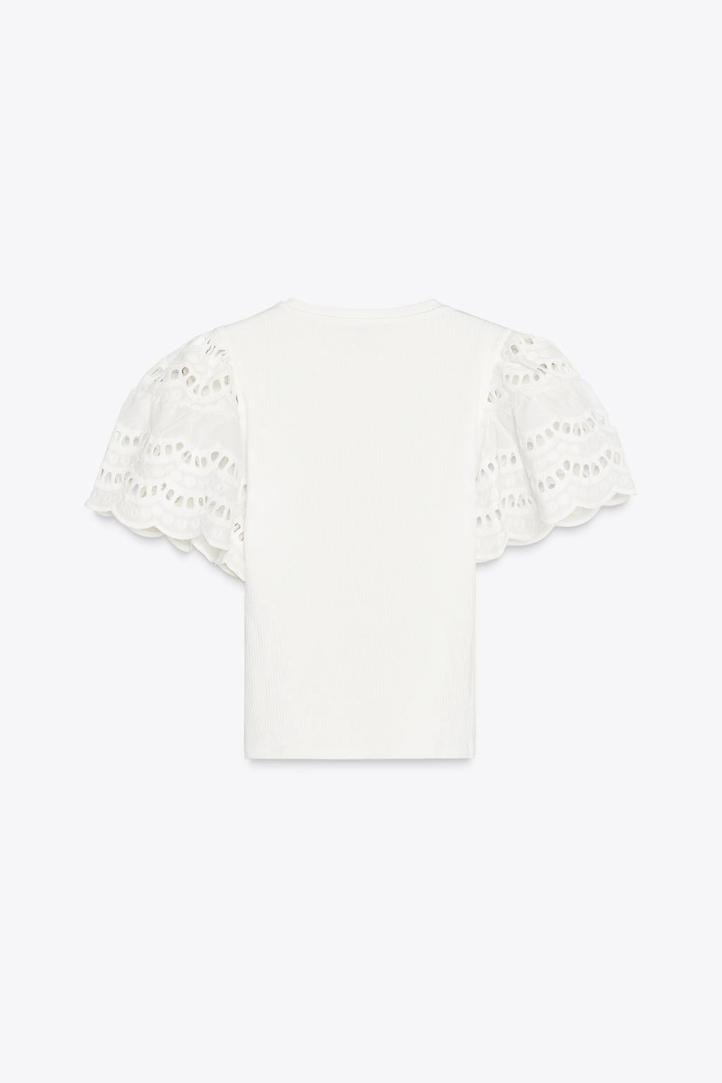 TANK TOP WITH SLEEVE EMBROIDERY - Zara фото 8