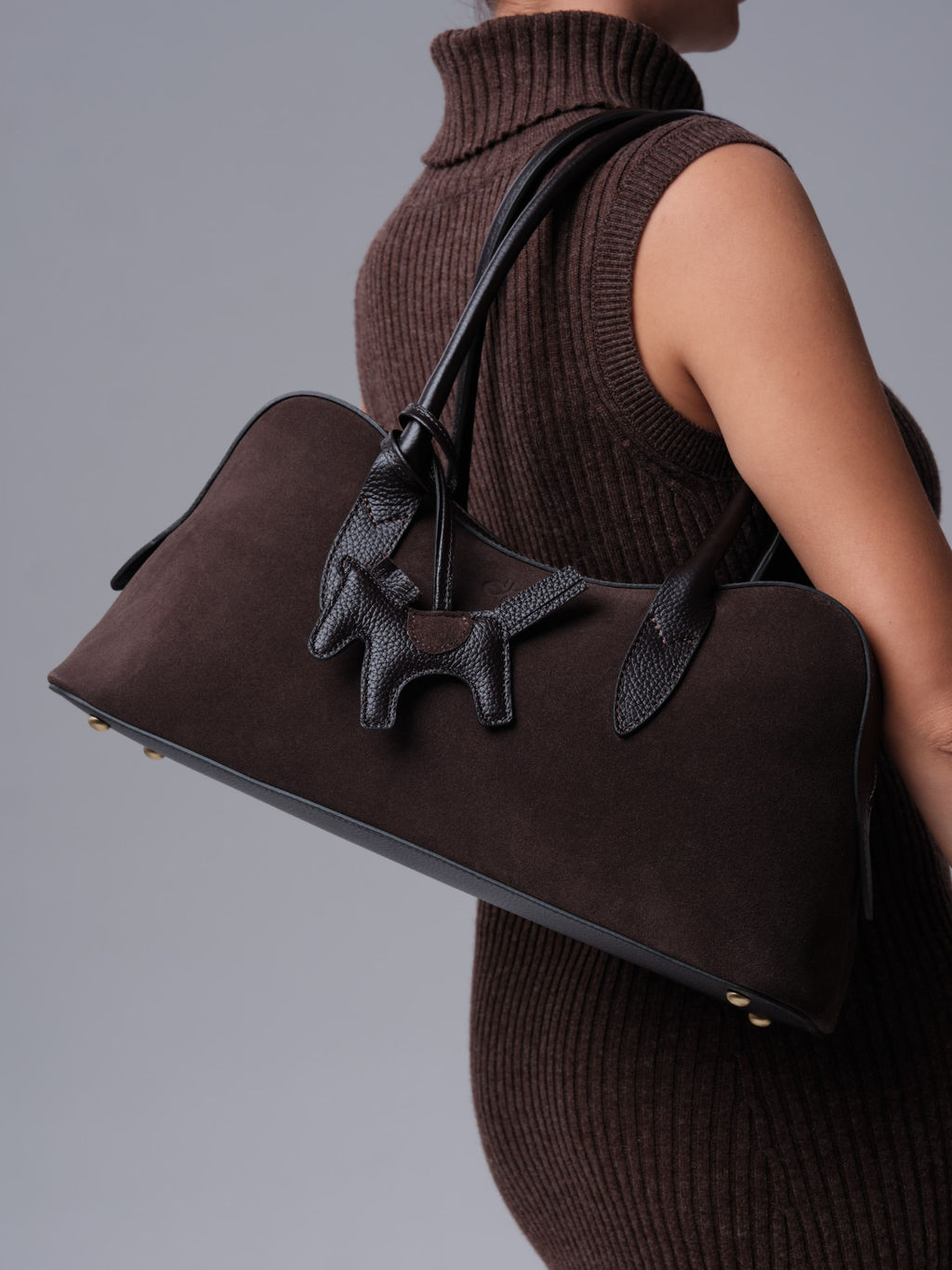 Замшевая сумка Jockey DBR 31168 темно-коричневый  фото 2