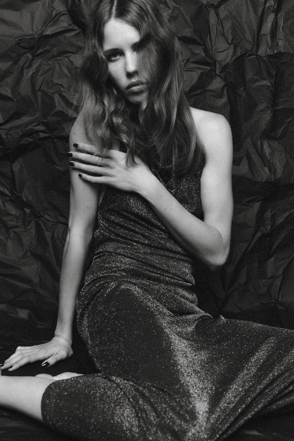 METALLIC THREAD OPEN BACK MAXI DRESS - Zara фото 15