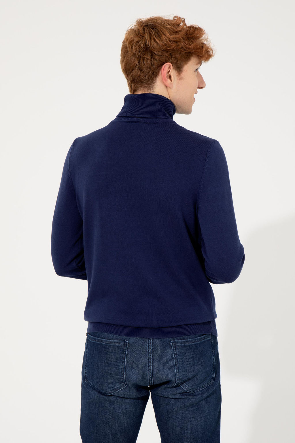 Мужской синий трикотажный свитер Basic - U.s. polo assn фото 17