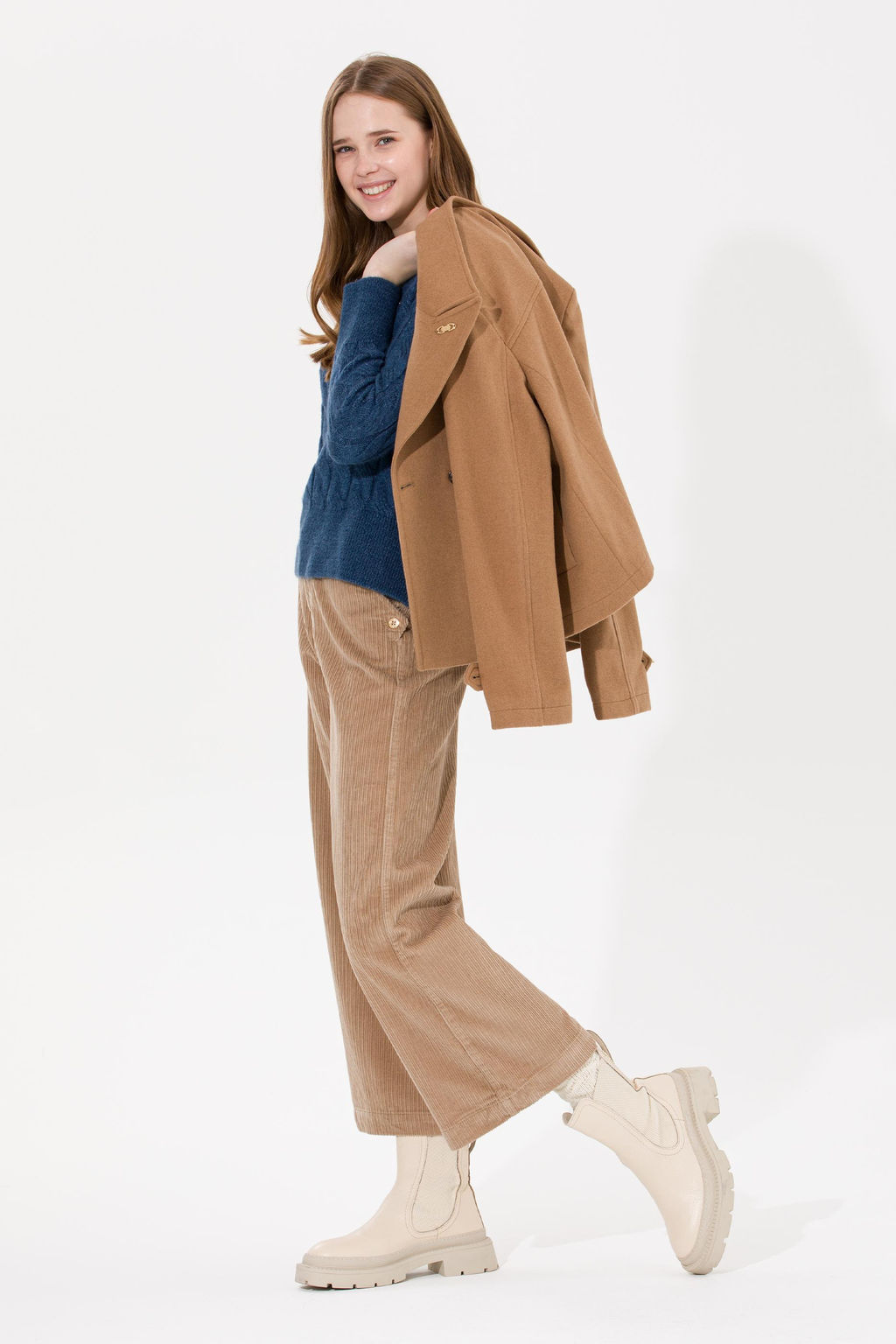 Kad_n Camel Flare Cropped Pantolon